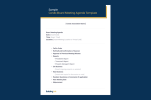 Preview of the board meeting agenda template