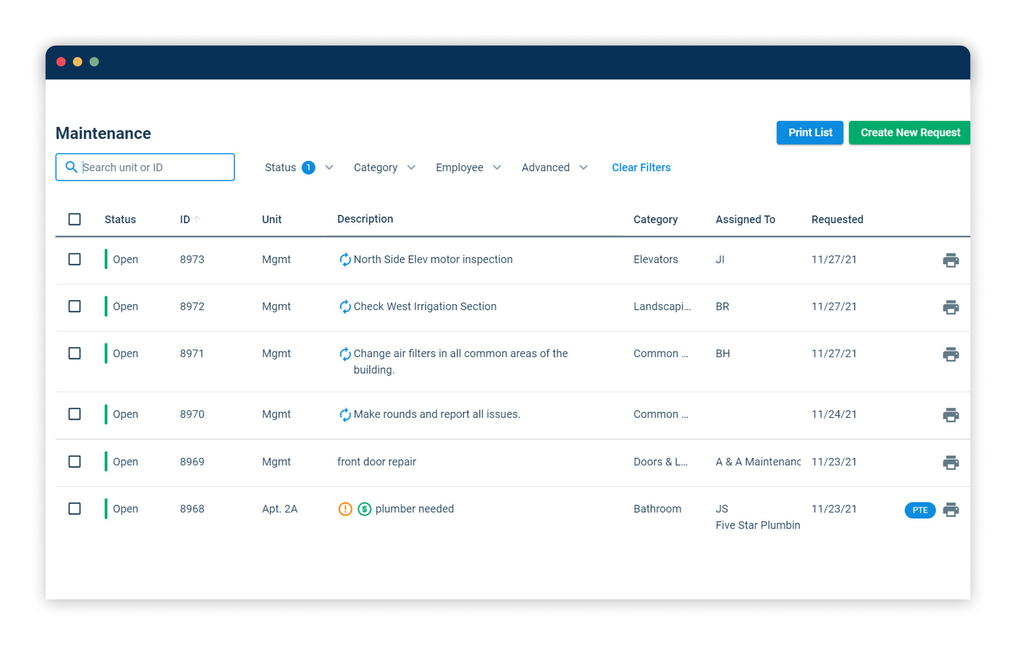 Service Requests & Work Orders