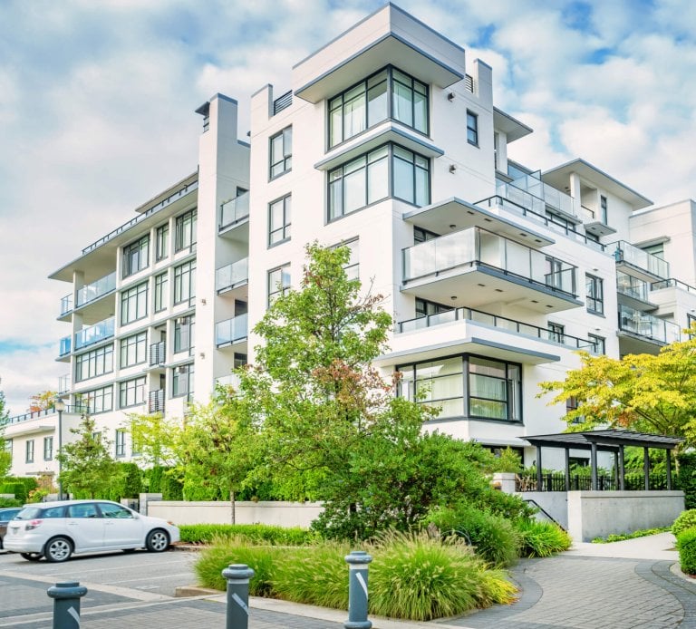 Exterior of an apartment building